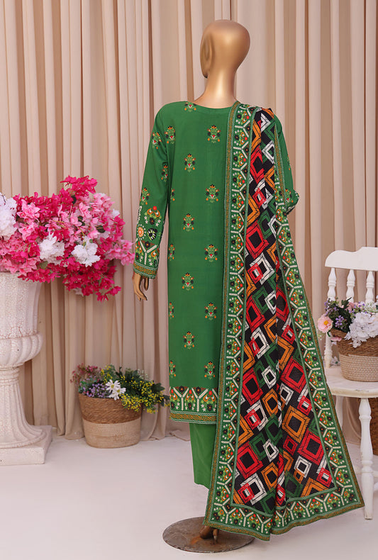 Linen Slub by HZ Textiles Printed Linen Suit Unstitched 3 Piece LSD-301 - Winter Collection