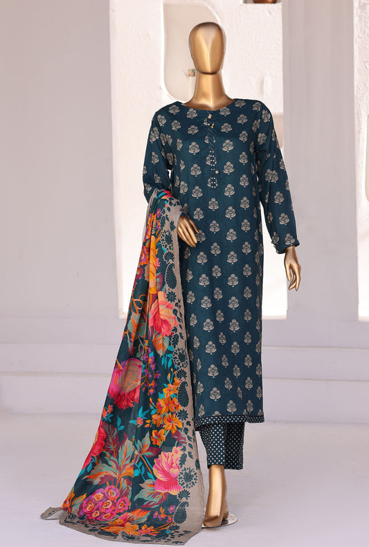 Linen Wintry Co Ords by HZ Textiles Printed Linen Suit Unstitched 3 Piece LW-5051 Vol 01