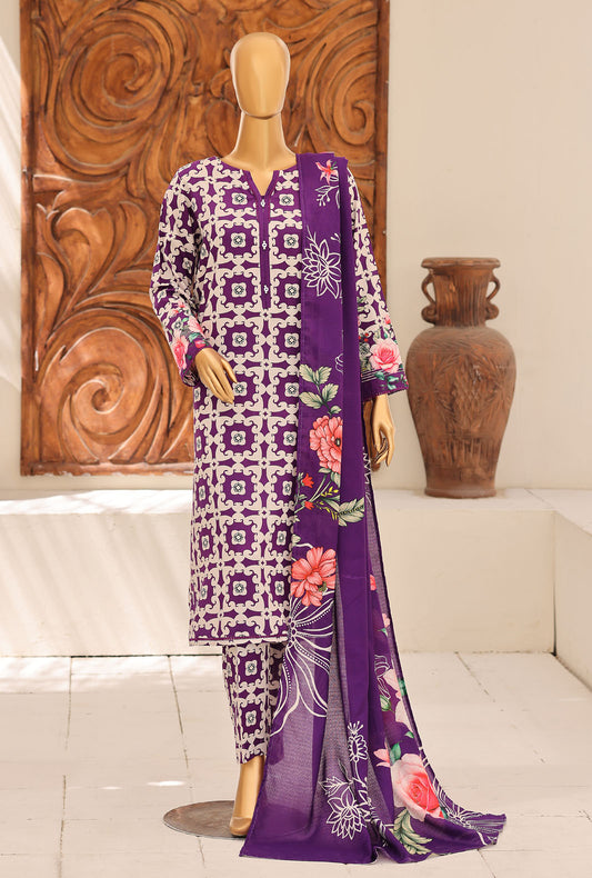 Linen Wintry Co Ords by HZ Textiles Printed Linen Suit Unstitched 3 Piece LW-5067 Vol 02