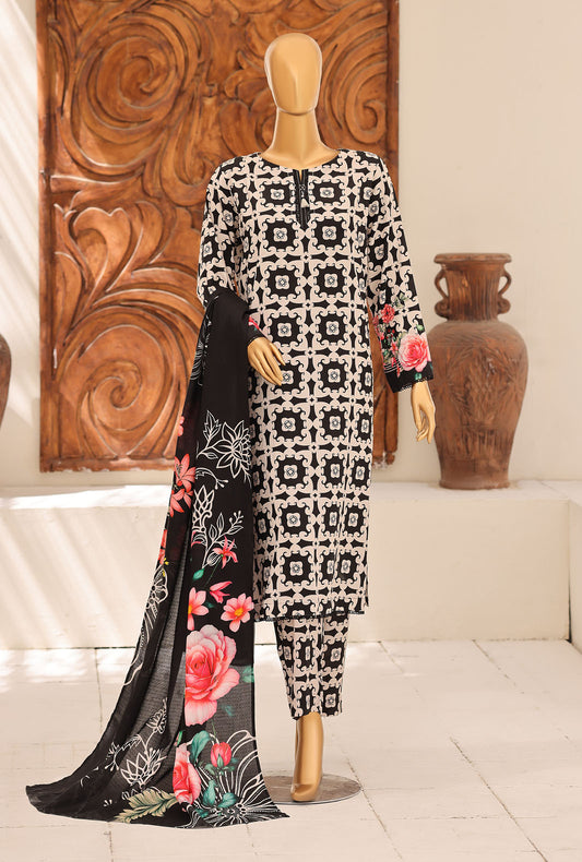 Linen Wintry Co Ords by HZ Textiles Printed Linen Suit Unstitched 3 Piece LW-5068 Vol 02