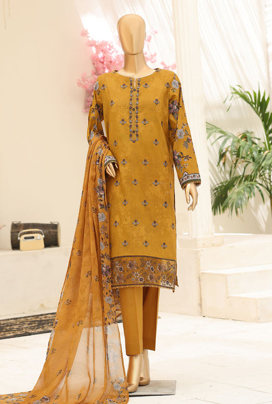 Mehak by HZ Textiles Embroidered Lawn Suit Unstitched 3 Piece MCE - 3149