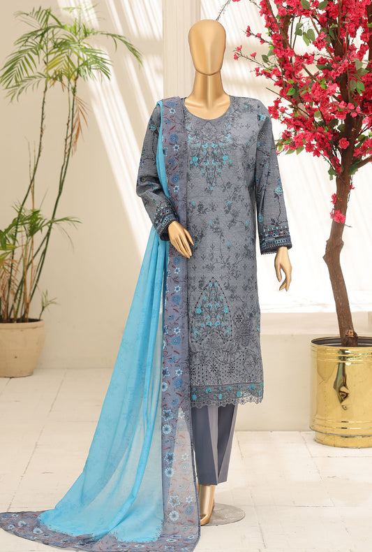 Mehak by HZ Textiles Embroidered Lawn Suit Unstitched 3 Piece MCE - 3164