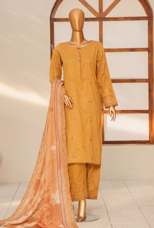 Mayaar Embroidered Cotton Unstitched Suit by HZ Textiles MEC - 07