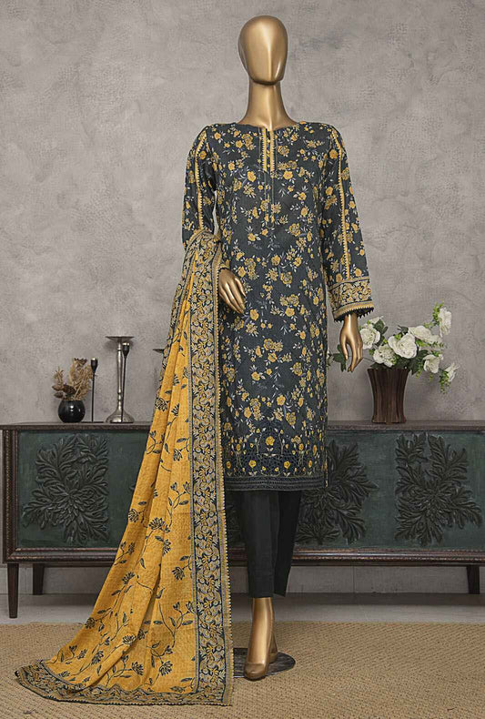 Meenakari by HZ Textiles Embroidered Lawn Suit Unstitched 3 Piece MEC-249 - Summer Collection