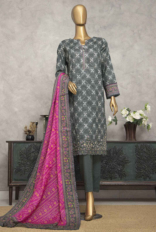 Meenakari by HZ Textiles Embroidered Lawn Suit Unstitched 3 Piece MEC-250 - Summer Collection