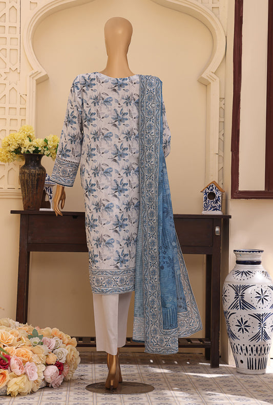 Mehak by HZ Textiles Embroidered Lawn Suit Unstitched 3 Piece MEC-509 - Summer Collection