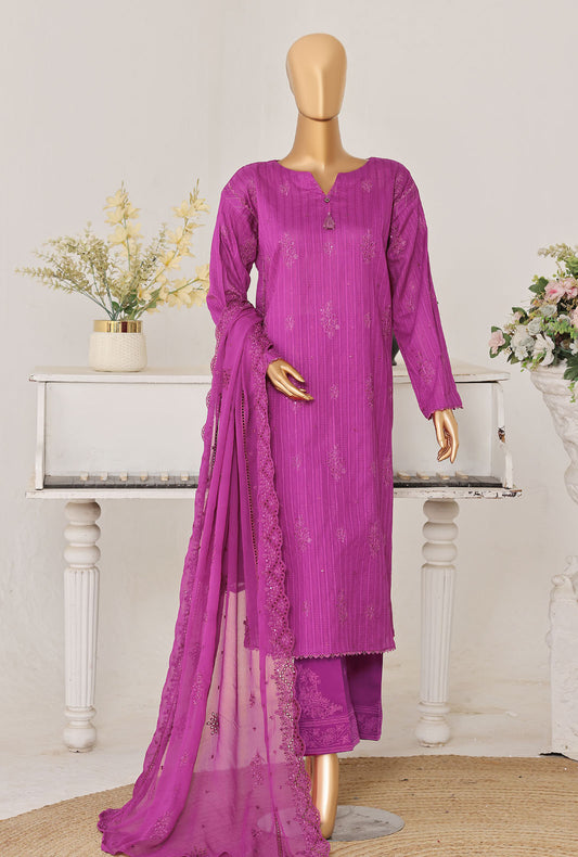 Mayaar by HZ Textiles Embroidered Linokara Suit Unstitched 3 Piece MEC - 7034