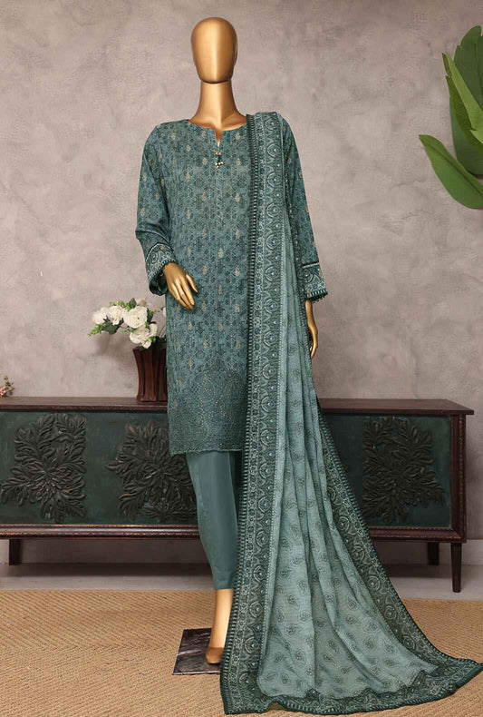 Majestic by HZ Textiles Embroidered Jacquard Suit Unstitched 3 Piece MJE-08 - Summer Collection