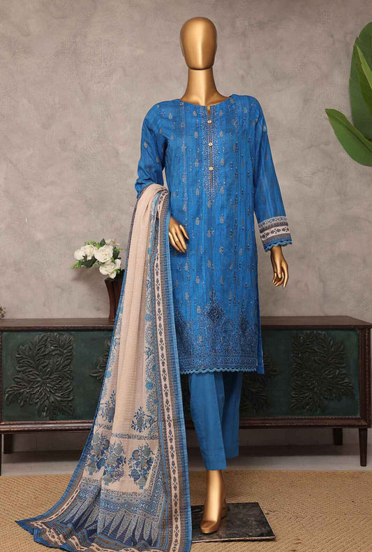 Majestic by HZ Textiles Embroidered Jacquard Suit Unstitched 3 Piece MJE-15 - Summer Collection