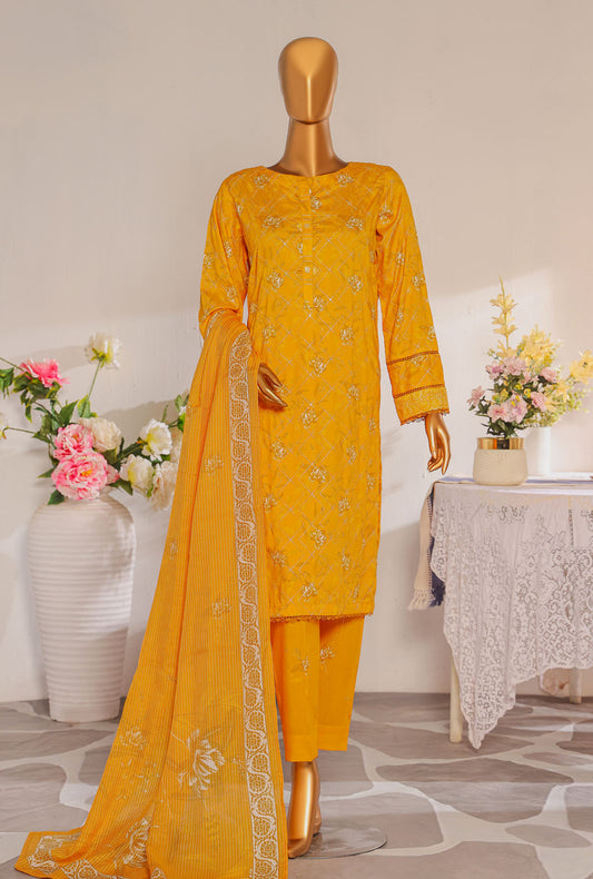 Mother by HZ Textiles Embroidered Linen Suit Unstitched 3 Piece MLE - 1389