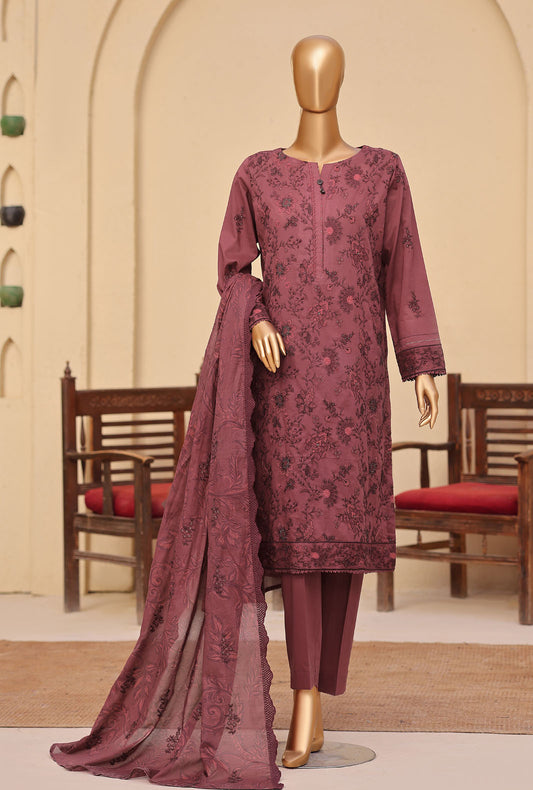 Meeras by HZ Textiles Embroidered Lawn Suit Unstitched 3 Piece MPE - 1084