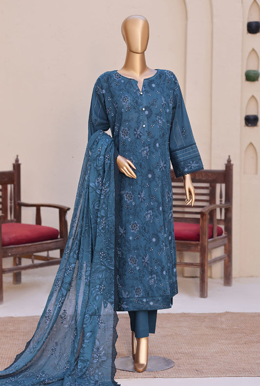 Meeras by HZ Textiles Embroidered Lawn Suit Unstitched 3 Piece MPE - 1085