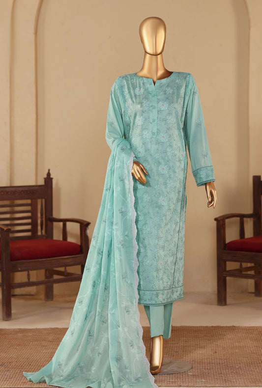 Meeras by HZ Textiles Embroidered Lawn Suit Unstitched 3 Piece MPE - 1086