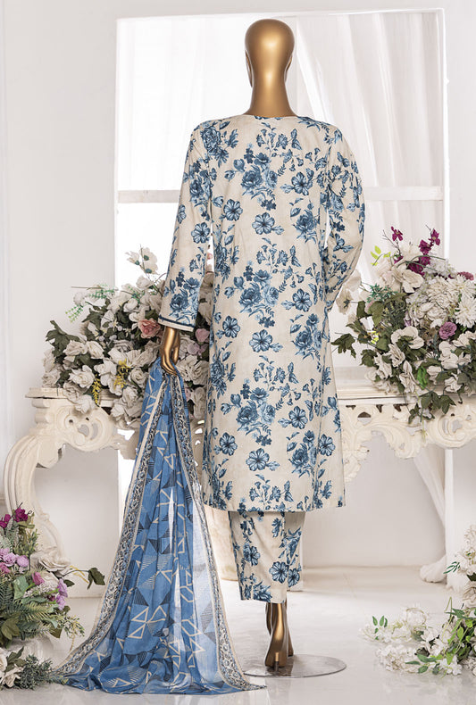 Mid Summer by HZ Textiles Printed Cambric Suit Unstitched 3 Piece MSC-204-A - Summer Collection