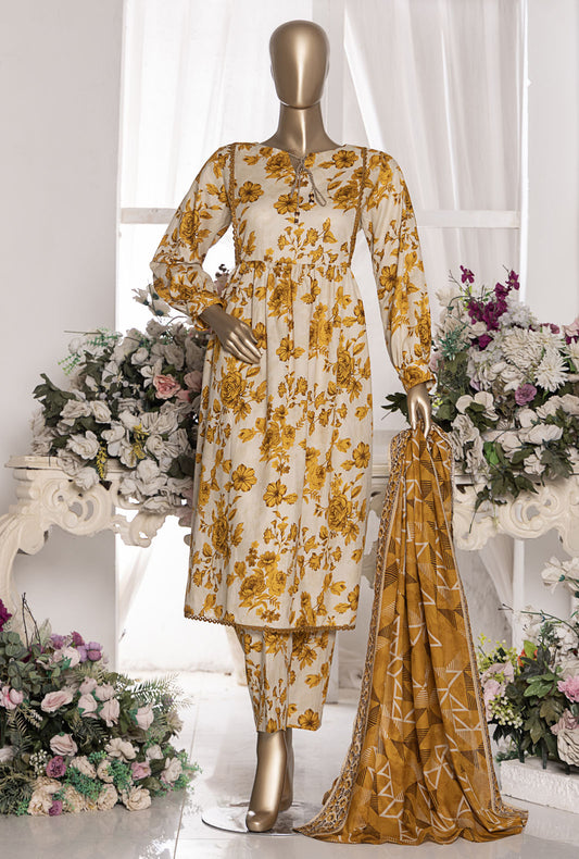 Mid Summer by HZ Textiles Printed Cambric Suit Unstitched 3 Piece MSC-204-B - Summer