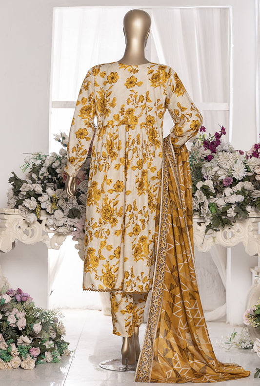 Mid Summer by HZ Textiles Printed Cambric Suit Unstitched 3 Piece MSC-204-B - Summer