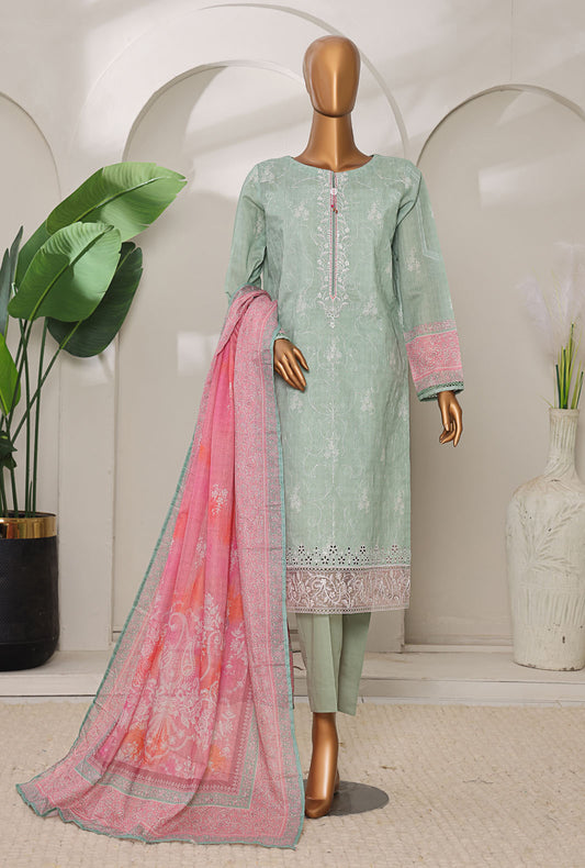 Meenakari by HZ Textiles Embroidered Lawn Suit Unstitched 3 Piece MSC-909 - Summer Collection