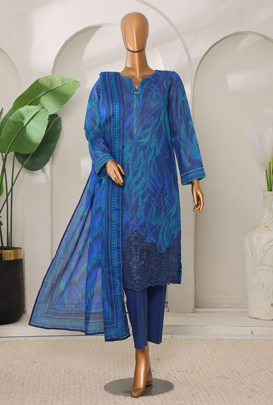 Meenakari by HZ Textiles Embroidered Lawn Suit Unstitched 3 Piece MSC-910 - Summer Collection