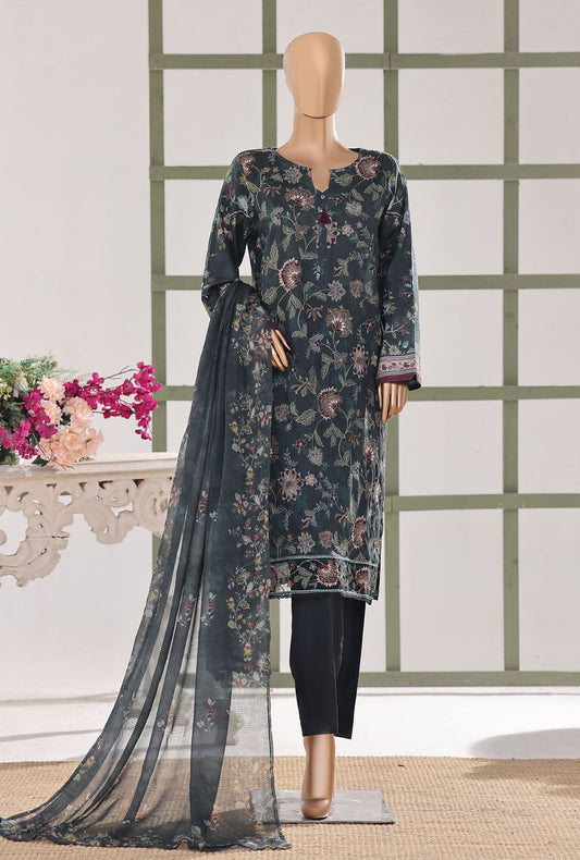 Mehak by HZ Textiles Embroidered Lawn Suit Unstitched 3 Piece MSE - 3151
