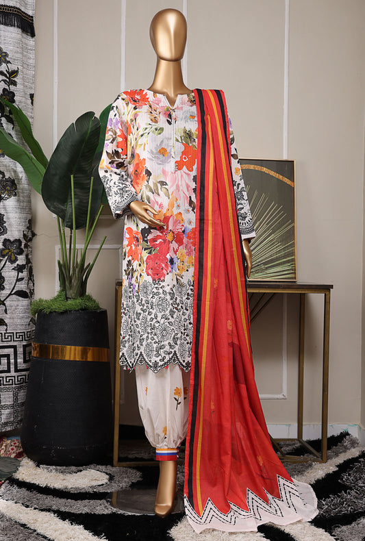 Nayab by HZ Textiles Printkari Embroidered Lawn Suit Unstitched 3 Piece NPE-02 Vol 03 - Summer Collection