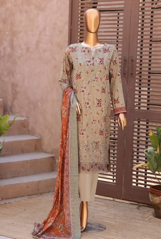 Nayab by HZ Textiles Printkari Embroidered Lawn Suit Unstitched 3 Piece NPE- 6036 Vol 04