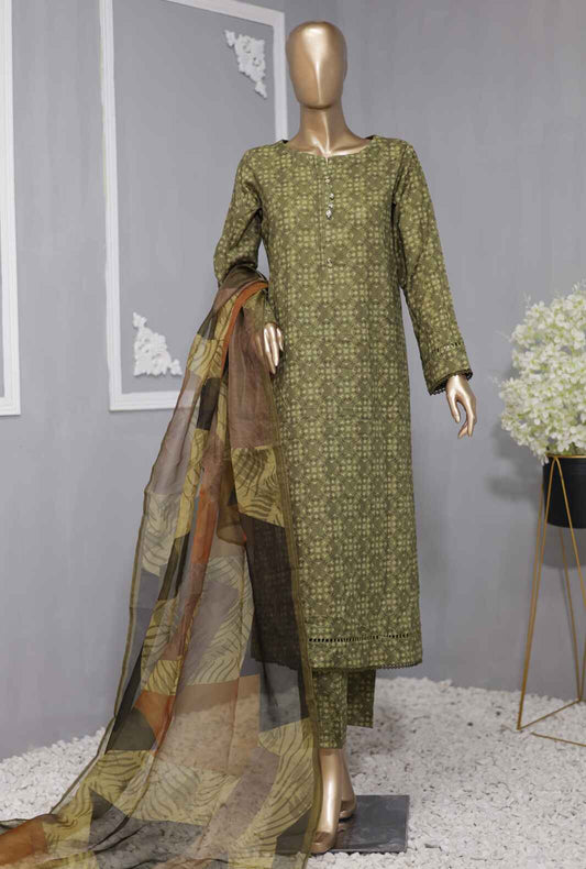 3 Piece Unstitched - Organic Co-ords Digital Printed Suit - OC-503