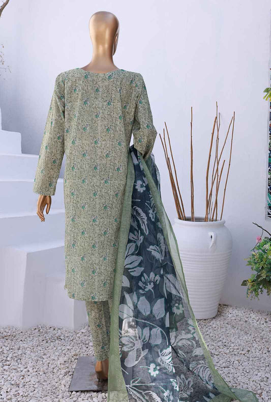 3 Piece Unstitched - Organic Co-ords Digital Printed Suit - OC-504