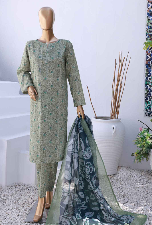 3 Piece Unstitched - Organic Co-ords Digital Printed Suit - OC-504