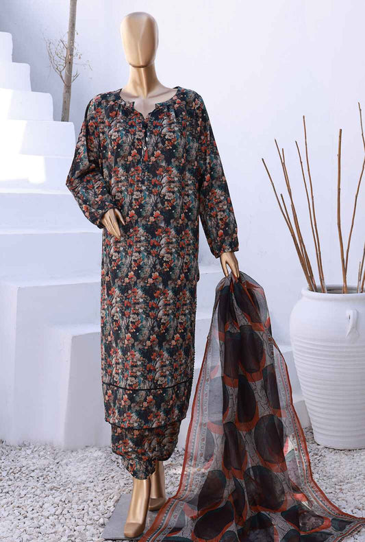 3 Piece Unstitched - Organic Co-ords Digital Printed Suit - OC-505