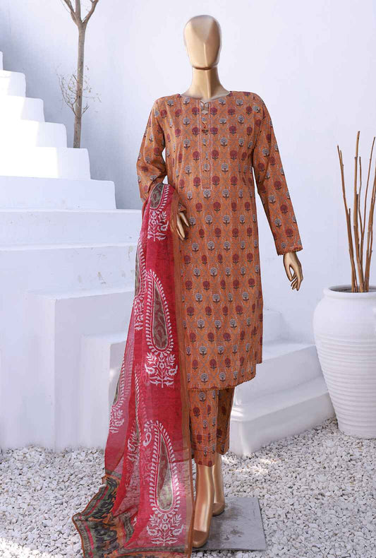 3 Piece Unstitched - Organic Co-ords Digital Printed Suit - OC-506