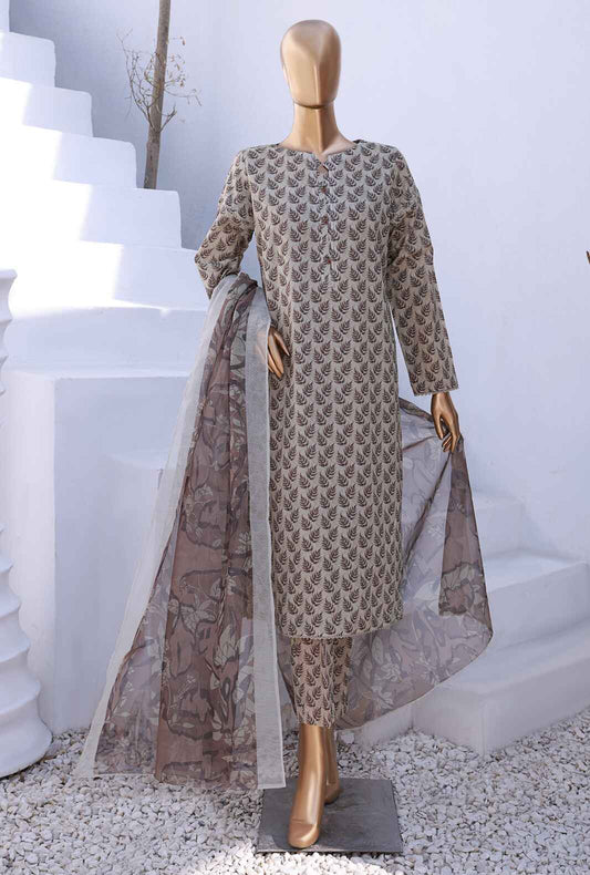 3 Piece Unstitched - Organic Co-ords Digital Printed Suit - OC-507