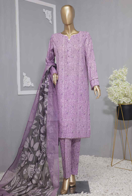 3 Piece Unstitched - Organic Co-ords Digital Printed Suit - OC-509