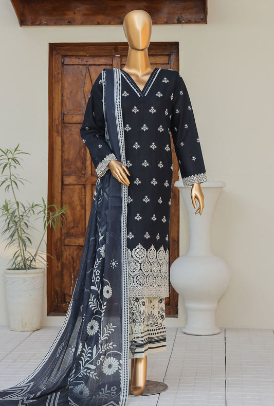 Oriental Printkari by HZ Textiles Embroidered Cambric Suit Unstitched 3 Piece OPS - 06