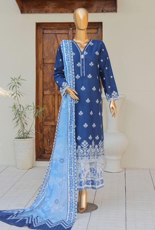 Oriental Printkari by HZ Textiles Embroidered Cambric Suit Unstitched 3 Piece OPS - 07