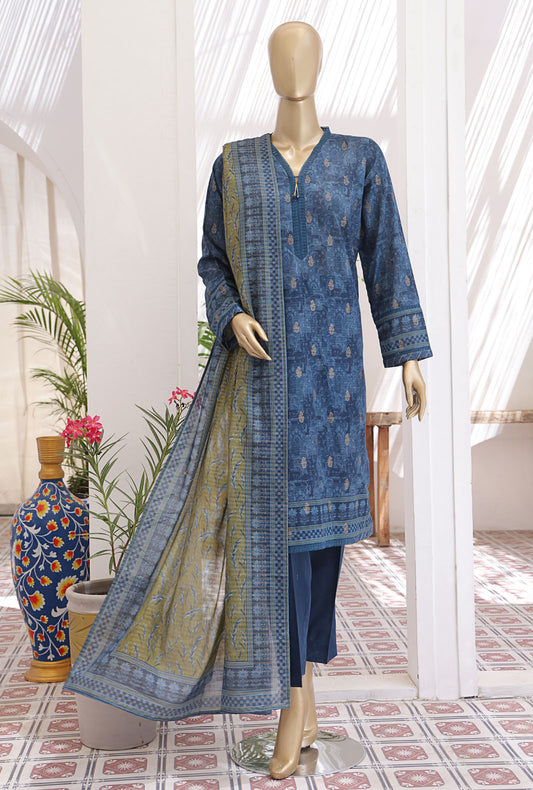 Premium Jacquard by HZ Textiles Digital Printed Lawn Suit Unstitched 3 Piece JPC-22 - Summer Collection