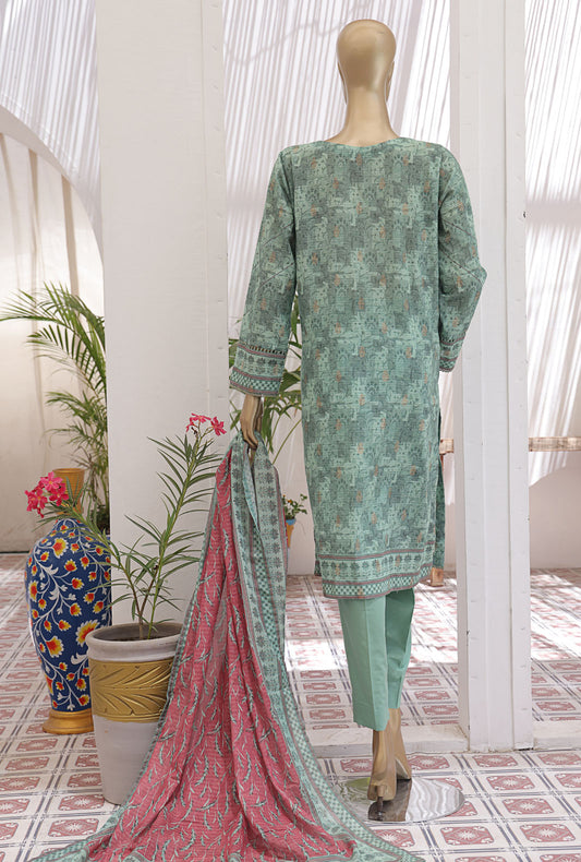 Premium Jacquard by HZ Textiles Digital Printed Lawn Suit Unstitched 3 Piece JPC-23 - Summer Collection