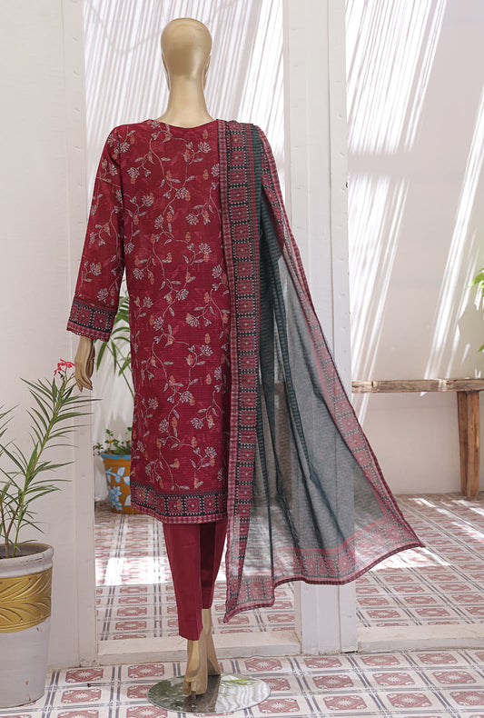 Premium Jacquard by HZ Textiles Digital Printed Lawn Suit Unstitched 3 Piece JPC-27 - Summer Collection