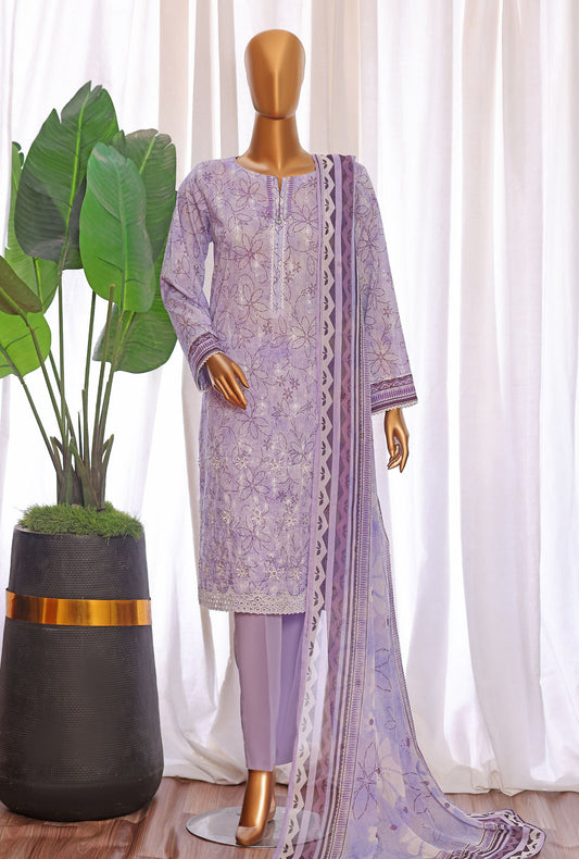Premium Chikankari by HZ Textiles Embroidered Lawn Suit Unstitched 3 Piece PCE - 657