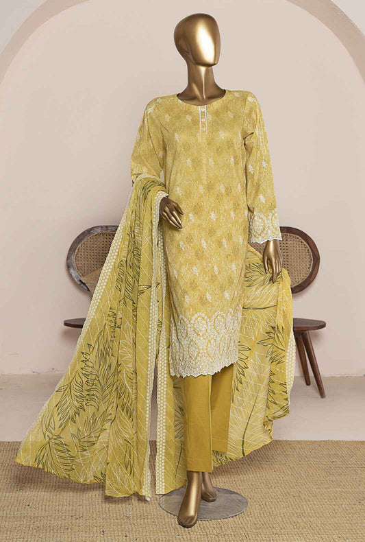 3 Piece Unstitched - Premium Chikankari Embroidered Collection - PEC - 958