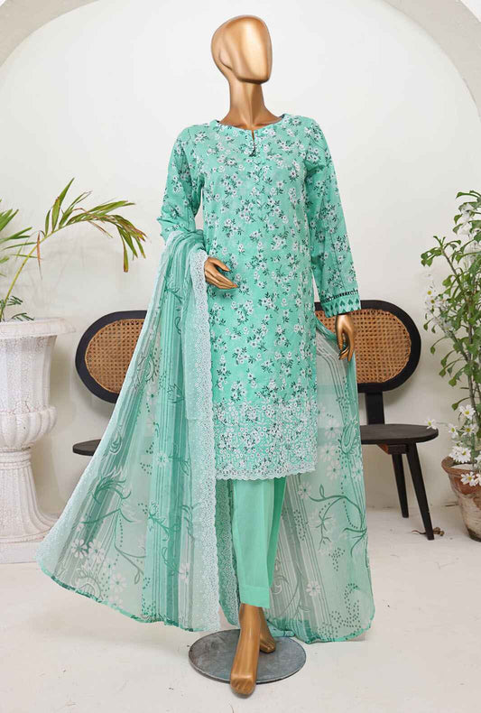 Premium Chikankari by HZ Textiles Embroidered Lawn Suit Unstitched 3 Piece PCE-972 - Summer Collection