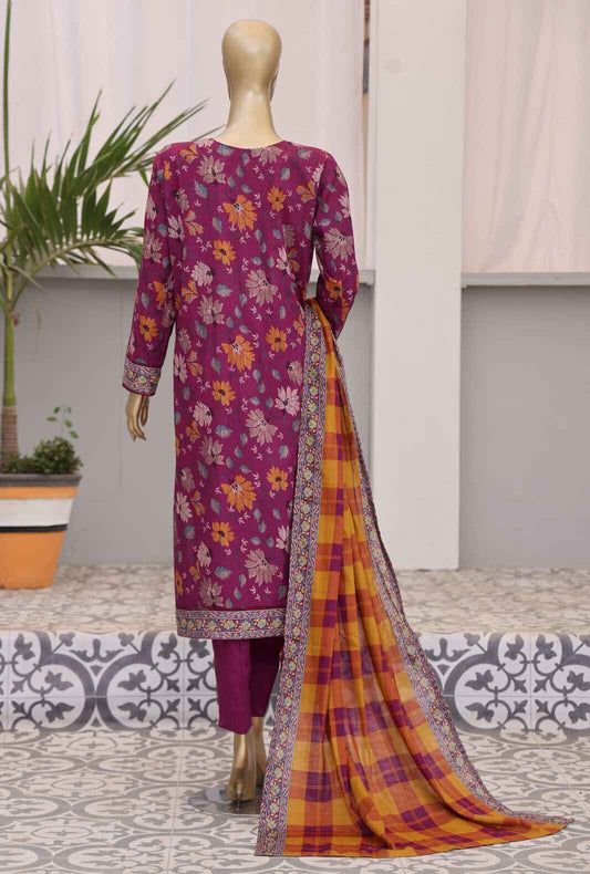 Daily Wear by HZ Textiles Digital Printed Lawn Suit Unstitched 3 Piece PDW-105-A - Summer Collection