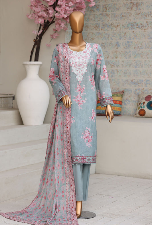 Premium Daily Wear by HZ Textiles Embroidered Lawn Suit Unstitched 3 Piece PDW - 1335 Vol 05