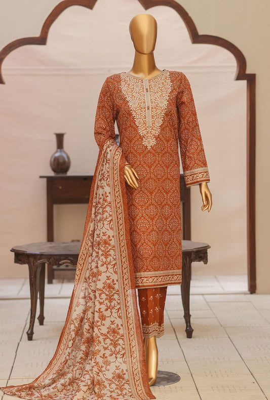 Daily Wear by HZ Textiles Embroidered Lawn Suit Unstitched 3 Piece PDW-3100