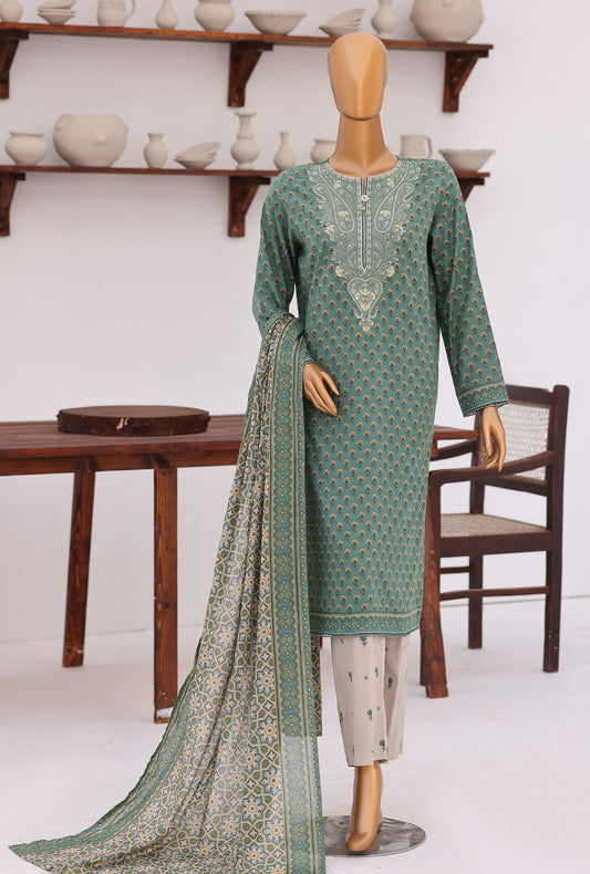 Premium Daily Wear by HZ Textiles Embroidered Lawn Suit Unstitched 3 Piece PDW - 3316 Vol 04