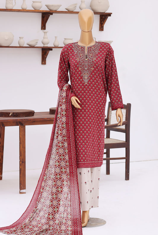 Premium Daily Wear by HZ Textiles Embroidered Lawn Suit Unstitched 3 Piece PDW - 3317 Vol 04