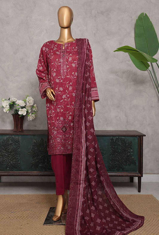 Premium by HZ Textiles Embroidered Lawn Suit Unstitched 3 Piece PEC-501 - Summer Collection