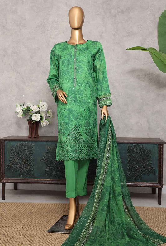 Premium by HZ Textiles Embroidered Lawn Suit Unstitched 3 Piece PEC-510 - Summer Collection