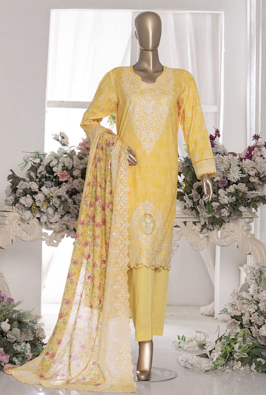 Premium by HZ Textiles Embroidered Lawn Suit Unstitched 3 Piece PEC-554 V-07 - Summer Collection