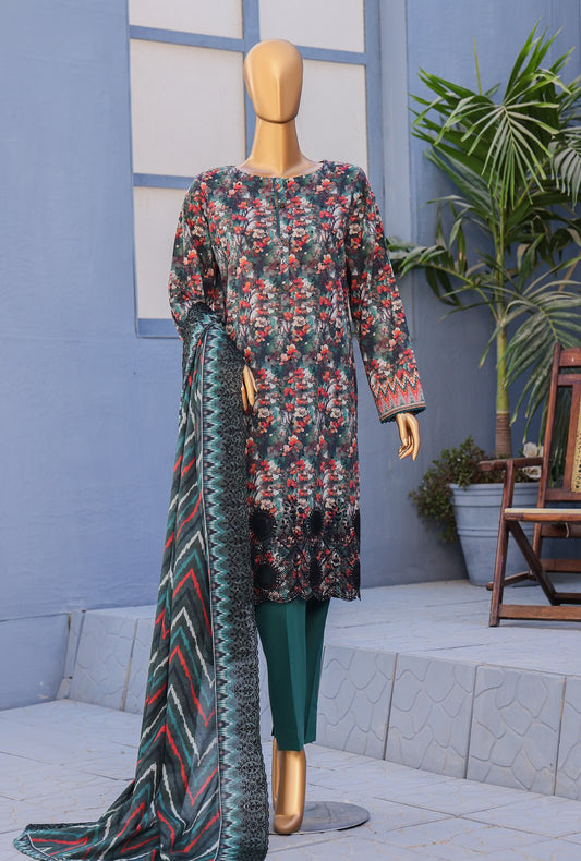 Premium by HZ Textiles Embroidered Lawn Suit Unstitched 3 Piece PEC-609