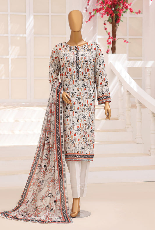 Platinum Floral by HZ Textiles Digital Printed Lawn Suit Unstitched 3 Piece PFC - 3230